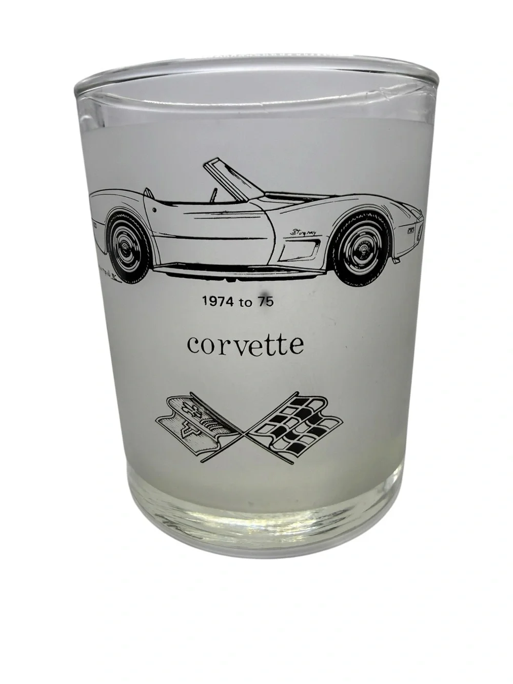 Vintage Corvette  Car Glass Tumblers – Clear Set of 7